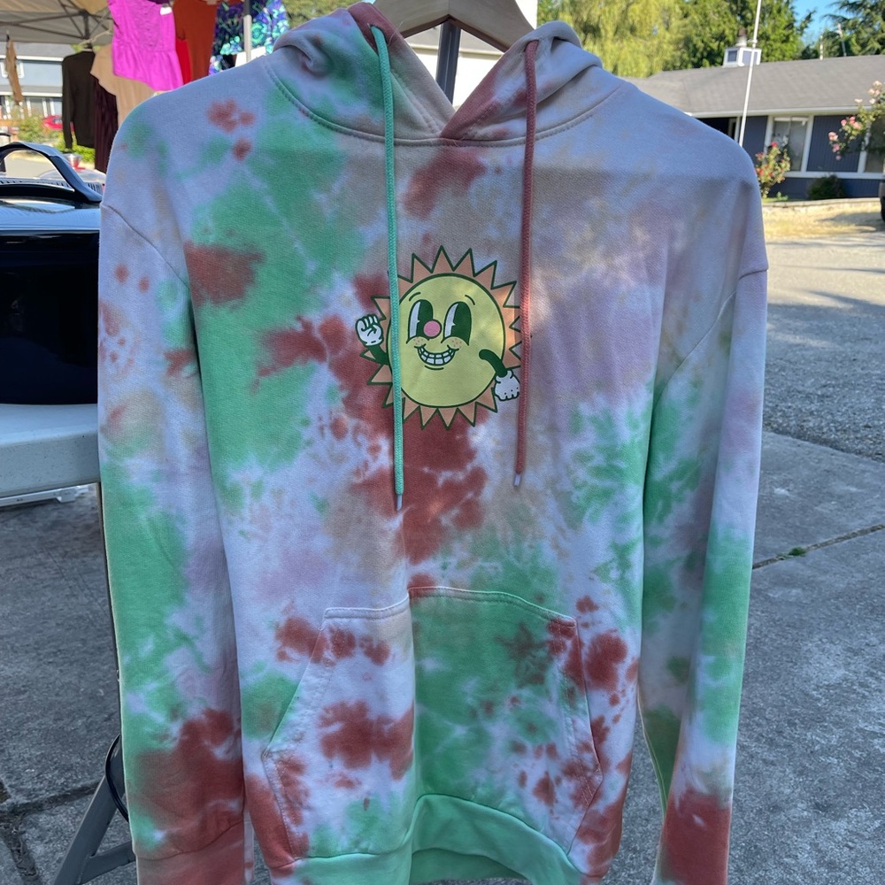 Sunshine On My Mind tie-dyed happy sun sweatshirt